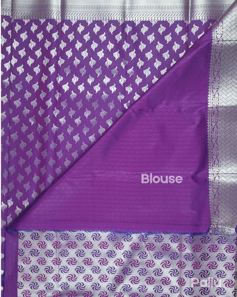 Samuthrika Violet and Silver Silk Saree