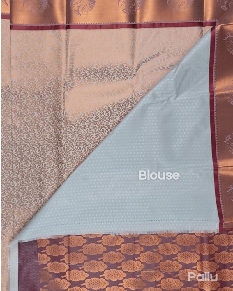 Vasthrakala  Lavender and Copper Silk Saree