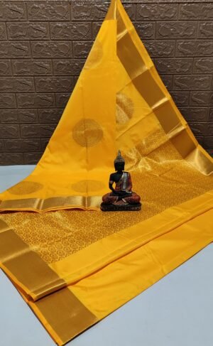 Vasthrakala Yellow Blossom Zari Weave Silk Saree