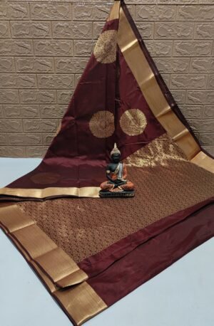 Vastrakala Maroon Majesty Zari Border