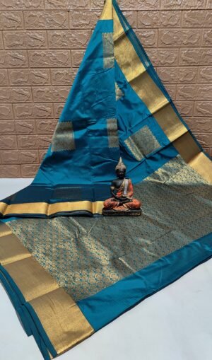 Vastrakala Indigo Glow Zari Border