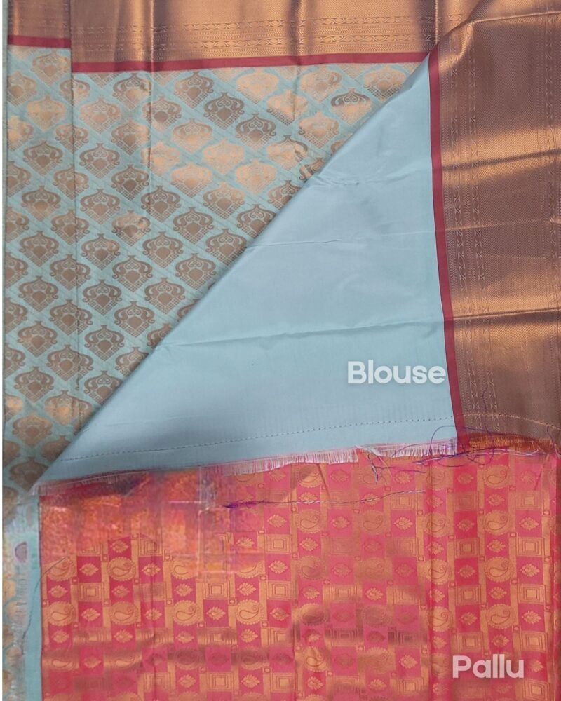 Vastrakala Sky Rust with Copper Zari