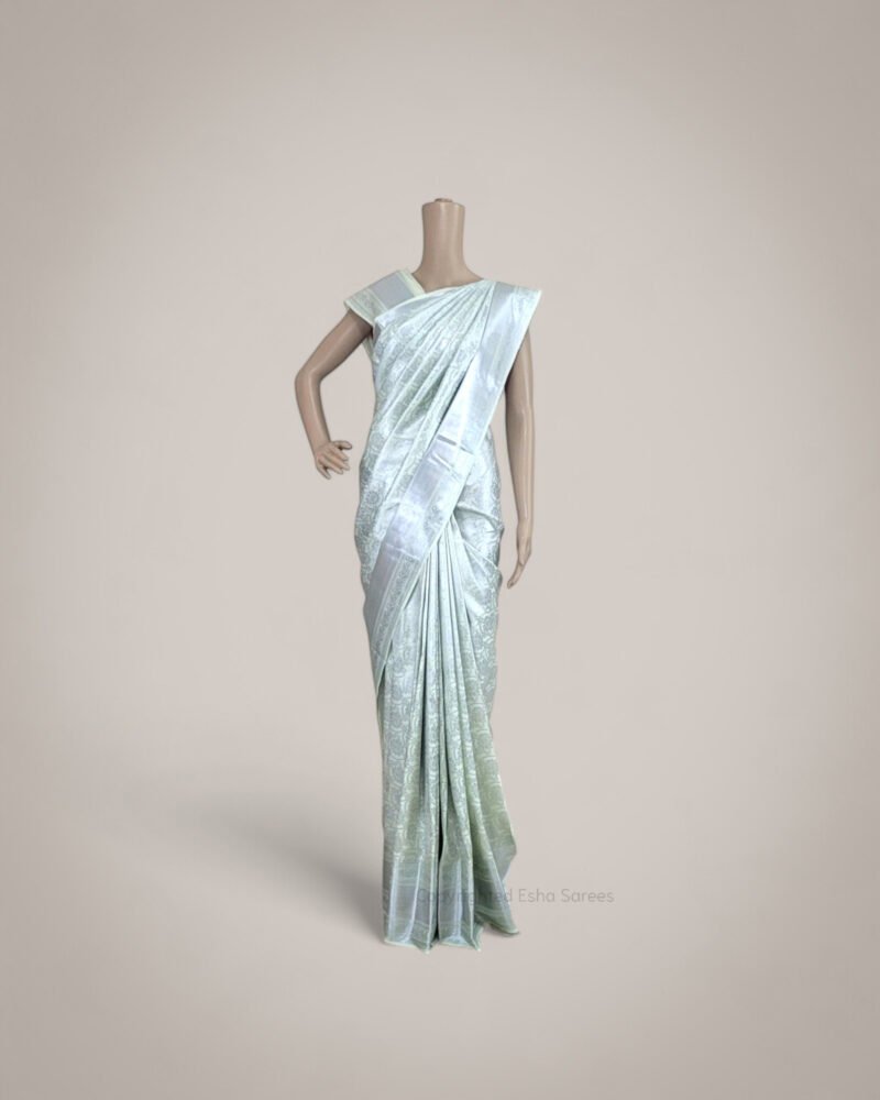 Vasthrakala Silver Zari Work Silk Saree