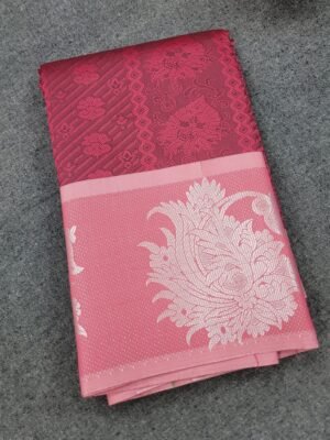 Magenta Green Silver Motif Silk Saree