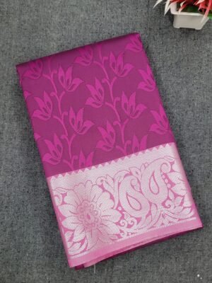 Red Velvet Silver Silk Saree