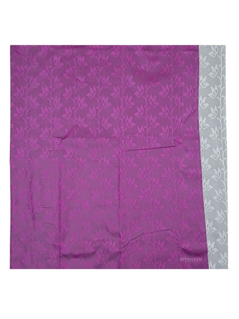Red Velvet Silver Silk Saree - Image 4