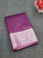Purple Silver Silk Saree