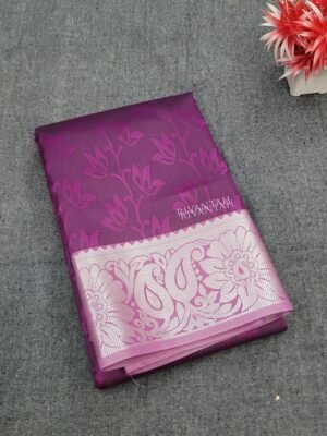 Purple Silver Silk Saree